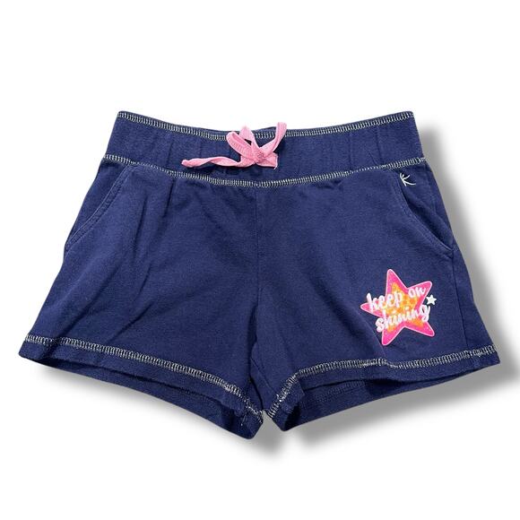 Danskin Now Girls Casual Sweatshorts Summer Keep On Shining Blue Pink Large - Picture 1 of 8